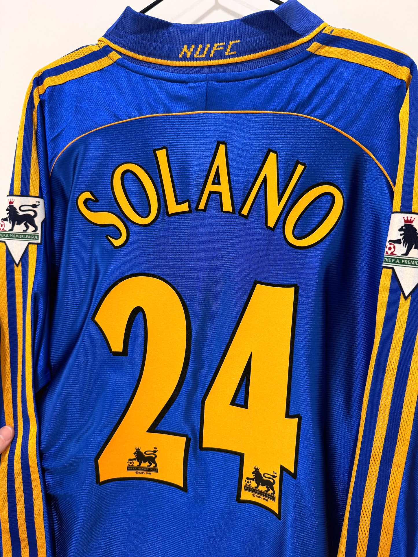 NEWCASTLE UNITED 1998 AWAY LS SOLANO XL